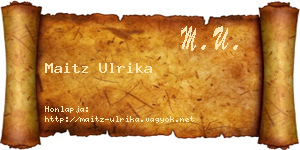 Maitz Ulrika névjegykártya